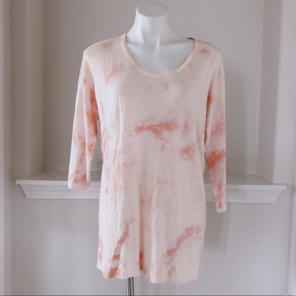 J. Jill Linen Blend Tie-Dye Knit Tunic Sweater in Peach Cream, Size S New w/Tag - Picture 6 of 8